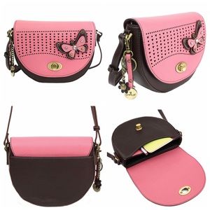 Chala Butterfly Half Moon Crossbody Handbag Purse